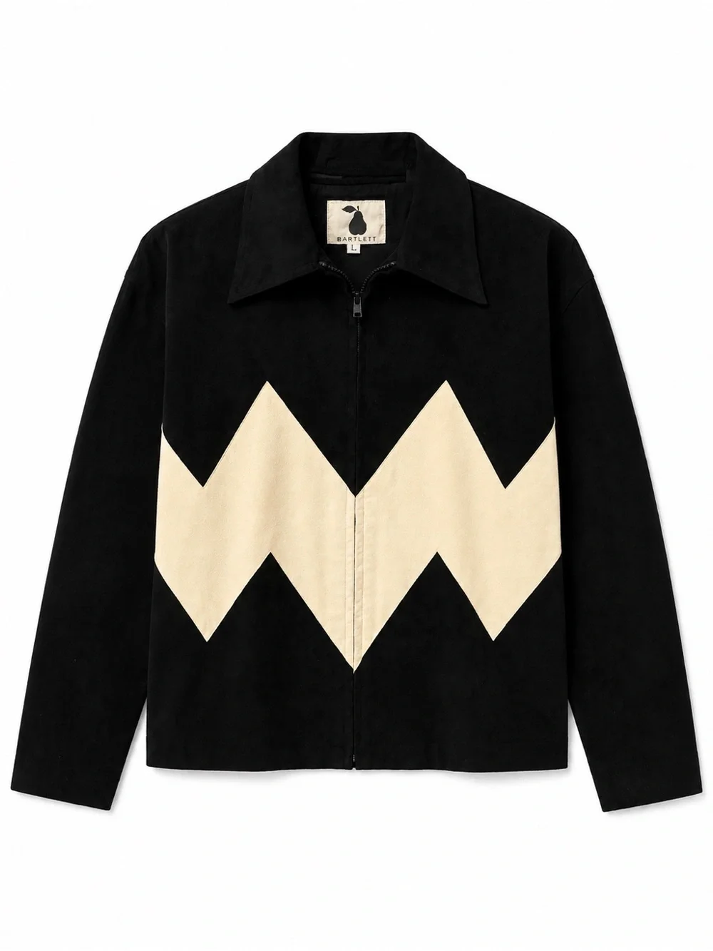 Vintage Bartlett Black & Cream Zigzag Jacket — Size L